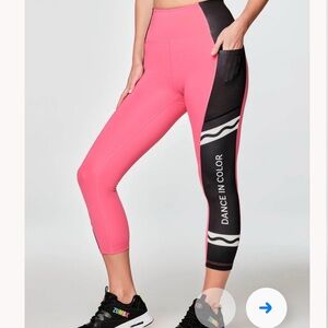 NWT Zumba Fitness Pink and Black Women's Leggings